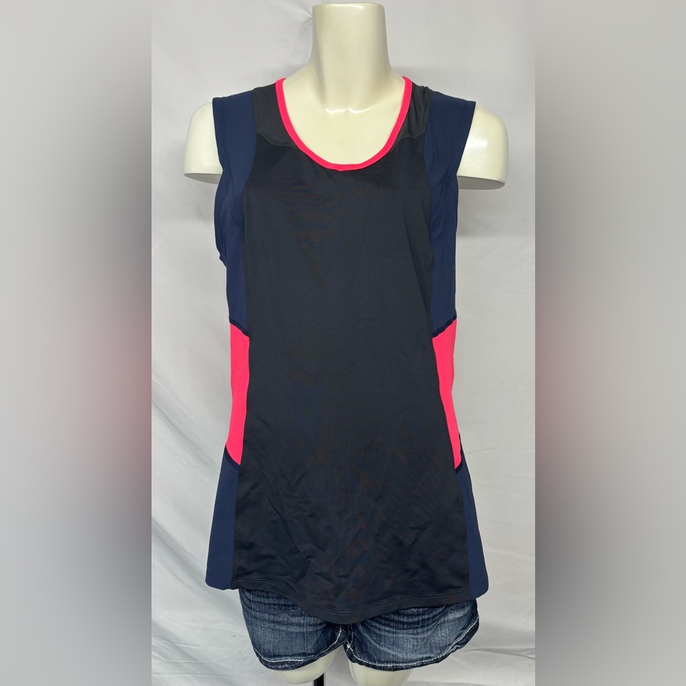 Size 12 Lululemon Athletica Black, Navy and Pink Tank Top